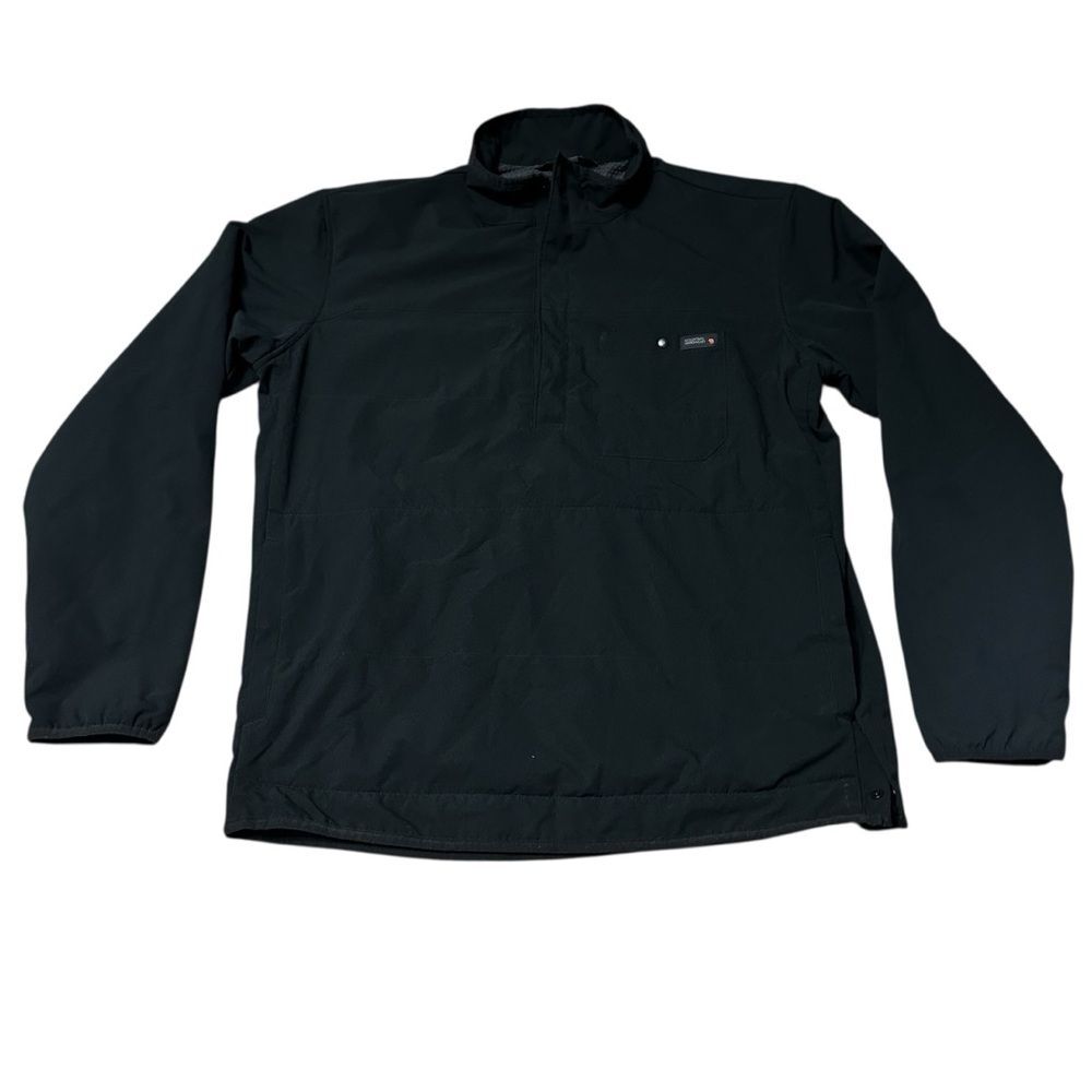 Mountain Hardwear Men’s XL Black Softshell Grid Fleece Lined Snap Pullover